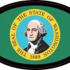 Flag Oval Washington Sticker
