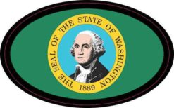 Flag Oval Washington Sticker