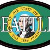 Oval Washington Flag Seattle Sticker