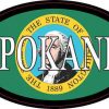 Oval Washington Flag Spokane Sticker