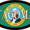 Oval Washington Flag Tacoma Sticker