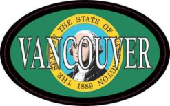 Oval Washington Flag Vancouver Sticker