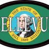 Oval Washington Flag Bellevue Sticker