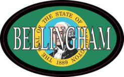 Oval Washington Flag Bellingham Sticker