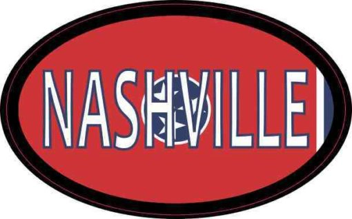 Oval Tennessee Flag Nashville Sticker