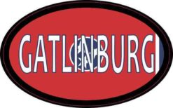 Oval Tennessee Flag Gatlinburg Sticker