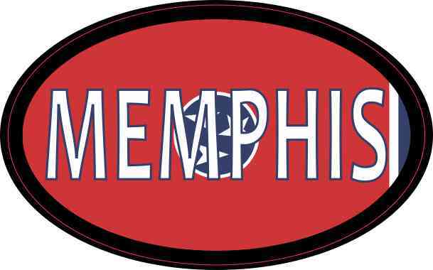 Oval Tennessee Flag Memphis Sticker