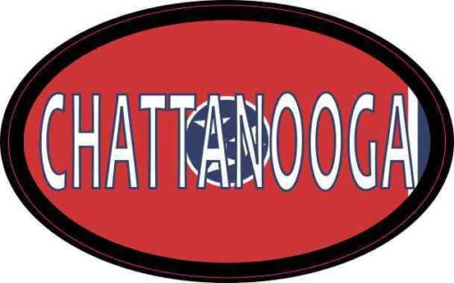 Oval Tennessee Flag Chattanooga Sticker