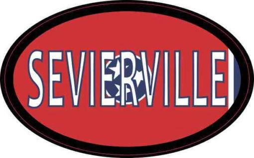 Oval Tennessee Flag Sevierville Sticker