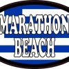 Oval Greek Flag Marathon Beach Sticker