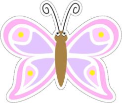 Pink Butterfly Sticker