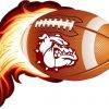 Maroon Bulldog Flame Football Sticker