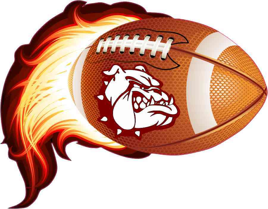 Maroon Bulldog Flame Football Sticker