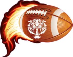 Tiger Flame Football Sticker