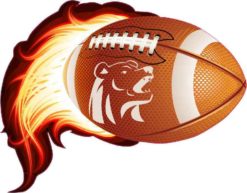 Bear Flame Football Sticker