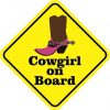 Cowgirl on Board Magnet