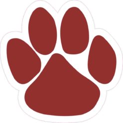 Maroon Paw Sticker