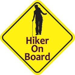 Female Hiker On Board Sticker