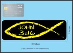 10in x 3in Christian Fish John 3:16 Bumper Sticker