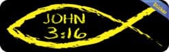 10in x 3in Christian Fish John 3:16 Bumper Sticker