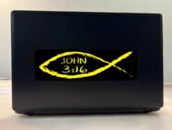 10in x 3in Christian Fish John 3:16 Bumper Sticker