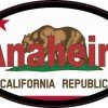 Oval Californian Flag Anaheim Sticker