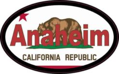 Oval Californian Flag Anaheim Sticker