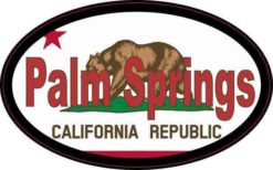 Oval Californian Flag Palm Springs Sticker