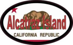 Flag Oval Alcatraz Island Sticker