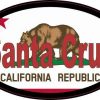 Oval Californian Flag Santa Cruz Sticker
