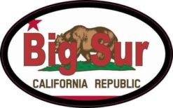 Oval Californian Flag Big Sur Sticker