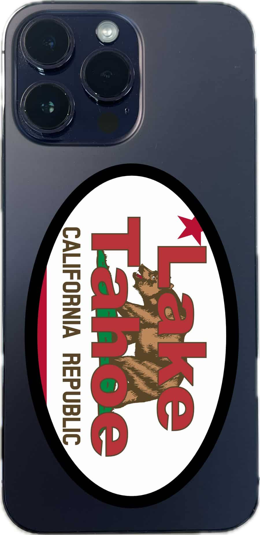 4in x 2.5in Oval Californian Flag Lake Tahoe Sticker - Image 7