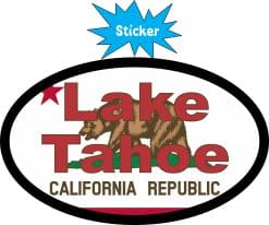 Alternative view of 4in x 2.5in Oval Californian Flag Lake Tahoe Sticker