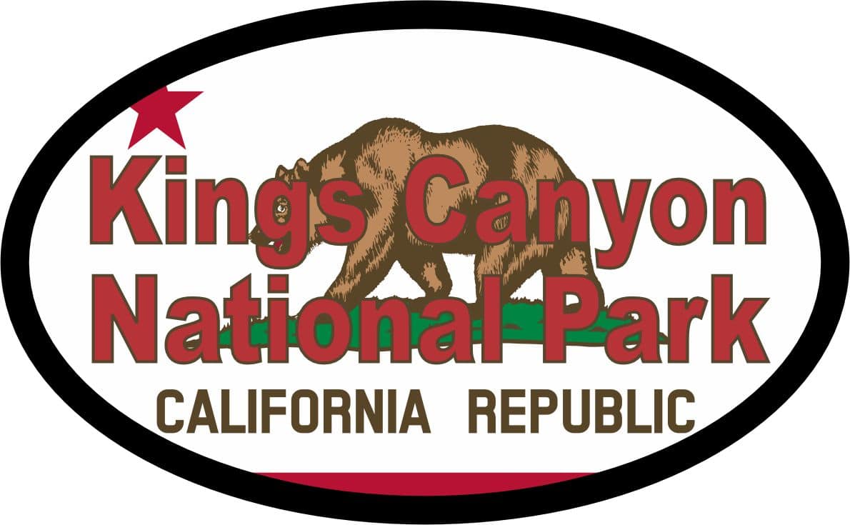 4in x 2.5in Flag Oval Kings Canyon National Park Sticker