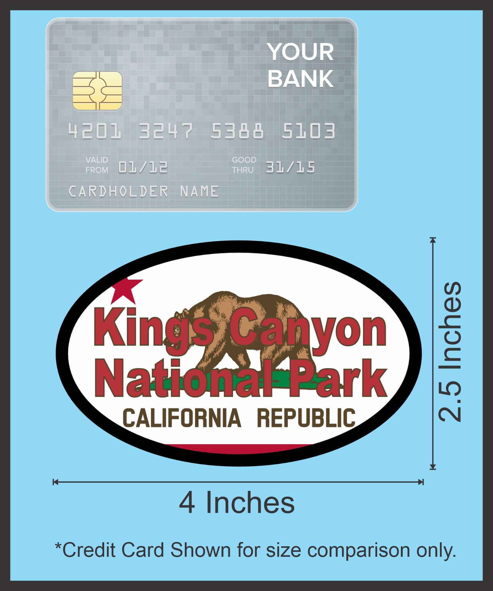 4in x 2.5in Flag Oval Kings Canyon National Park Sticker - Image 8