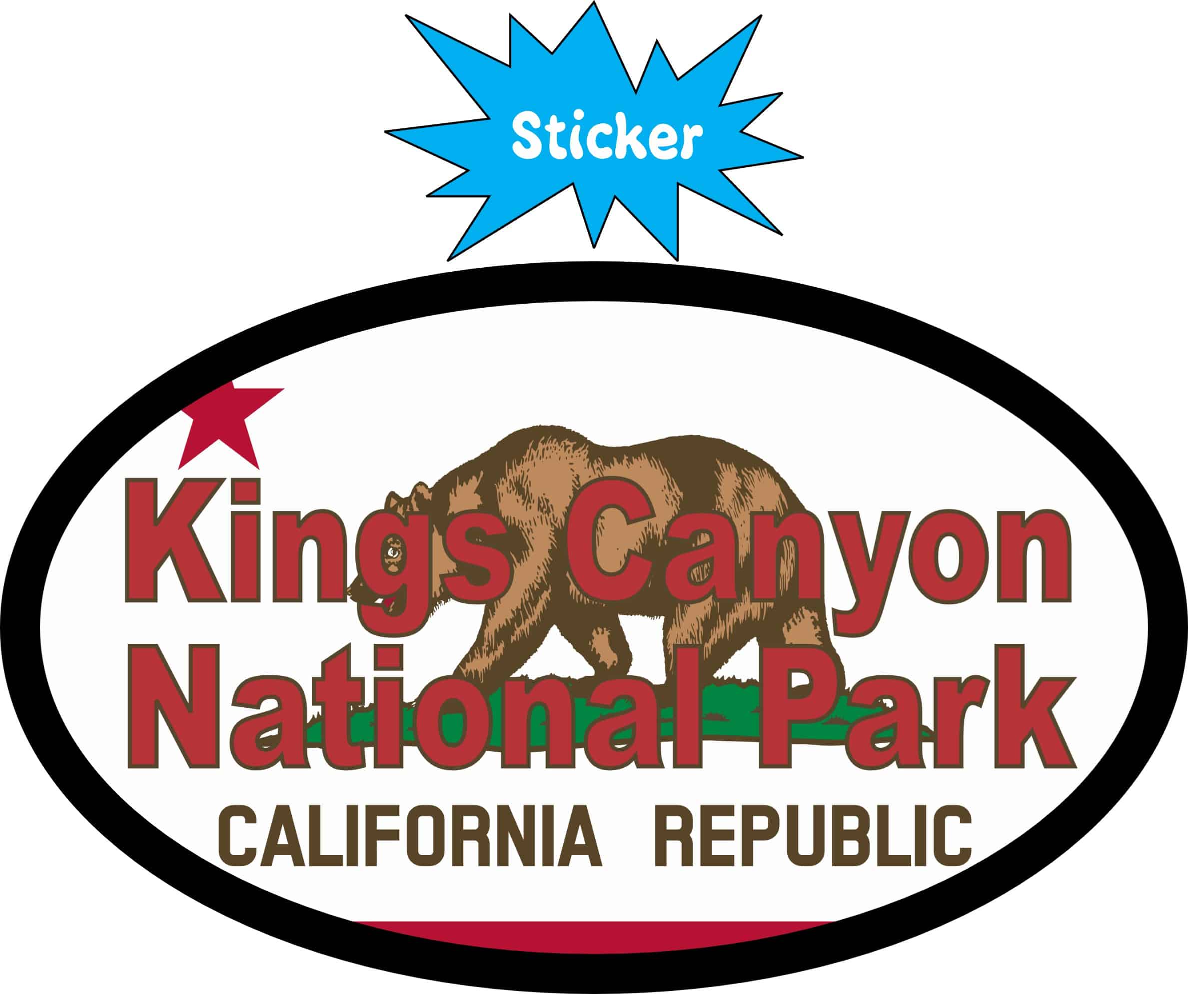 4in x 2.5in Flag Oval Kings Canyon National Park Sticker - Image 2