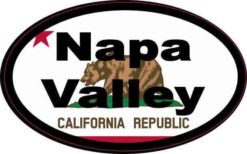 Oval Californian Flag Napa Valley Sticker