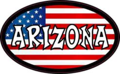 Oval American Flag Arizona Sticker