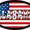 Oval American Flag Alabama Sticker