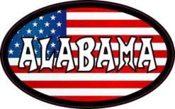 Oval American Flag Alabama Sticker