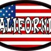 Oval American Flag California Sticker