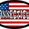 Oval American Flag Connecticut Sticker