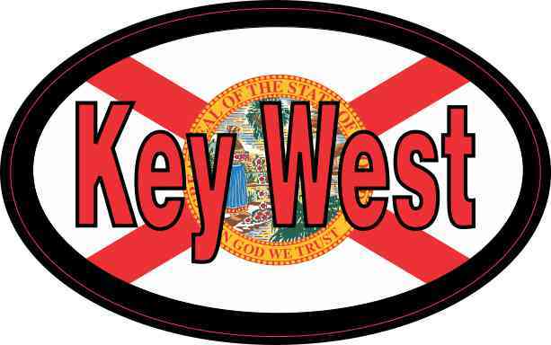 Oval Florida Flag Key West Sticker