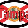Oval Florida Flag Tampa Sticker
