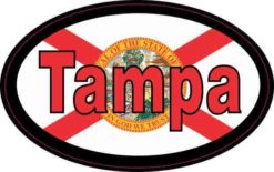 Oval Florida Flag Tampa Sticker
