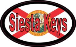 Oval Florida Flag Siesta Keys Sticker