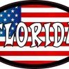 Oval American Flag Florida Sticker