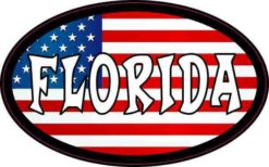 Oval American Flag Florida Sticker