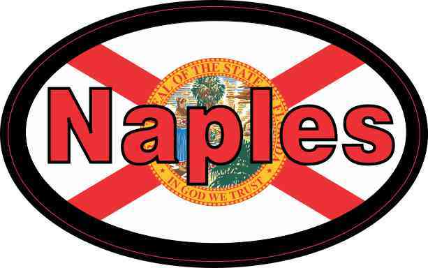 Oval Florida Flag Naples Sticker