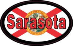 Oval Florida Flag Sarasota Sticker
